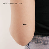 Morse Code D Temporary Tattoo (Set of 3)