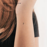 Tiny Minimalist Cross Temporary Tattoo (Set of 3)