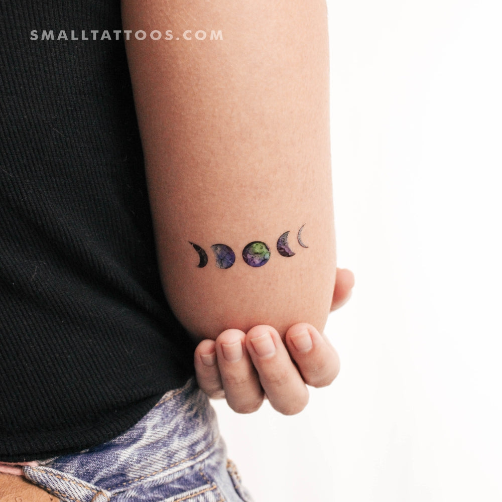 Tatuaje temporal "Fases lunares" de Ann Lilya (juego de 3)