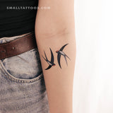 Swallow Dance By Ann Lilya Temporary Tattoo (Set of 3)