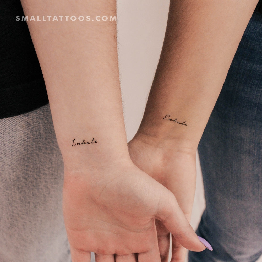 Tatuajes temporales a juego "Inhale Exhale" (juego de 3)