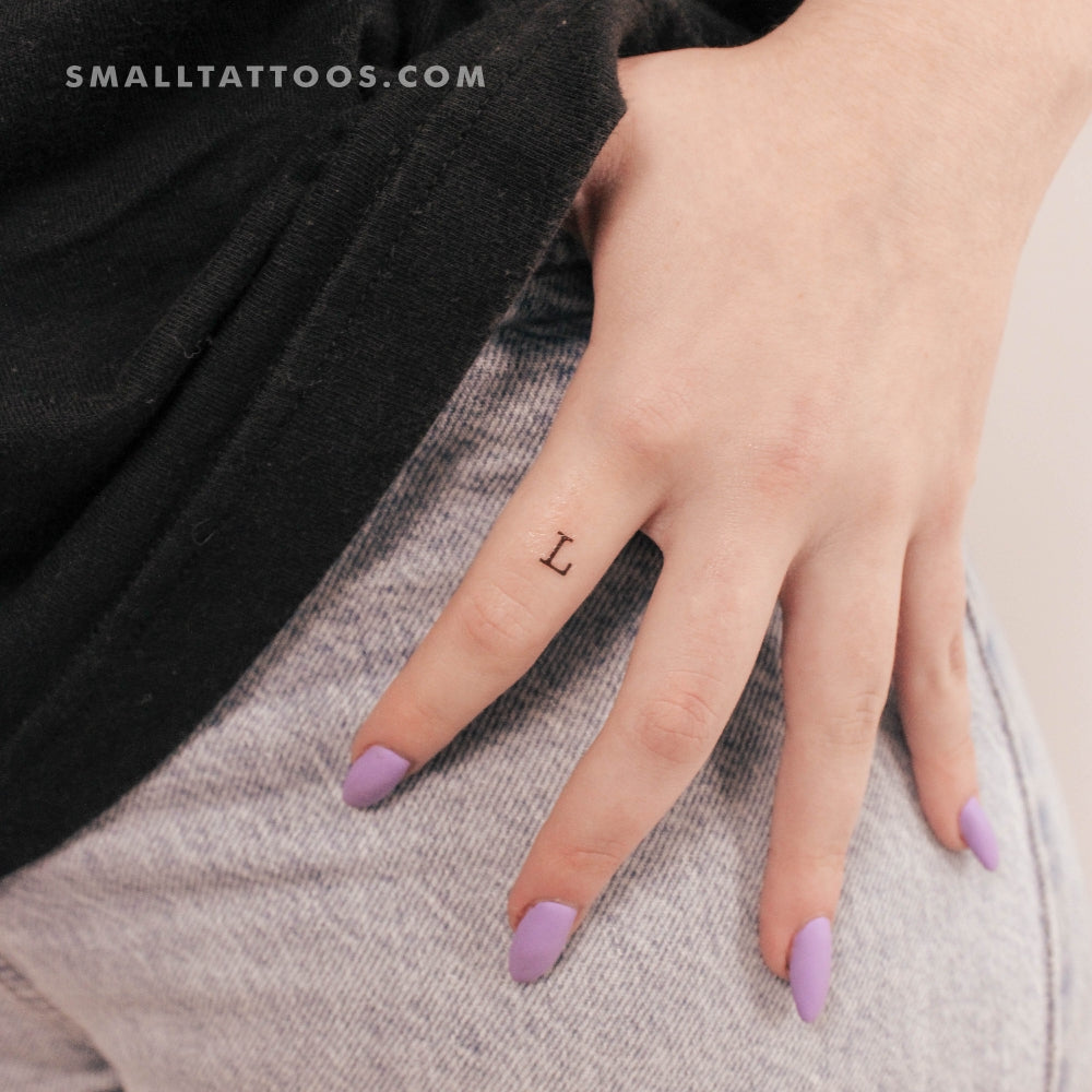 L Uppercase Typewriter Letter Temporary Tattoo (Set of 3)