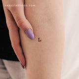 L Uppercase Typewriter Letter Temporary Tattoo (Set of 3)