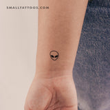 Small Alien Head Temporary Tattoo (Set of 3)