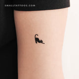 Black Stretching Cat Temporary Tattoo - Set of 3