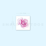 Pink Rose Head Temporary Tattoo by Mini Lau (Set of 3)