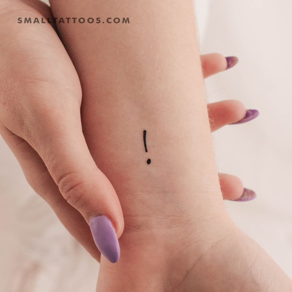 Tatuaje temporal de signo de exclamación (juego de 3)