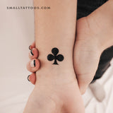 Clubs Suit Temporary Tattoo (Set of 3)