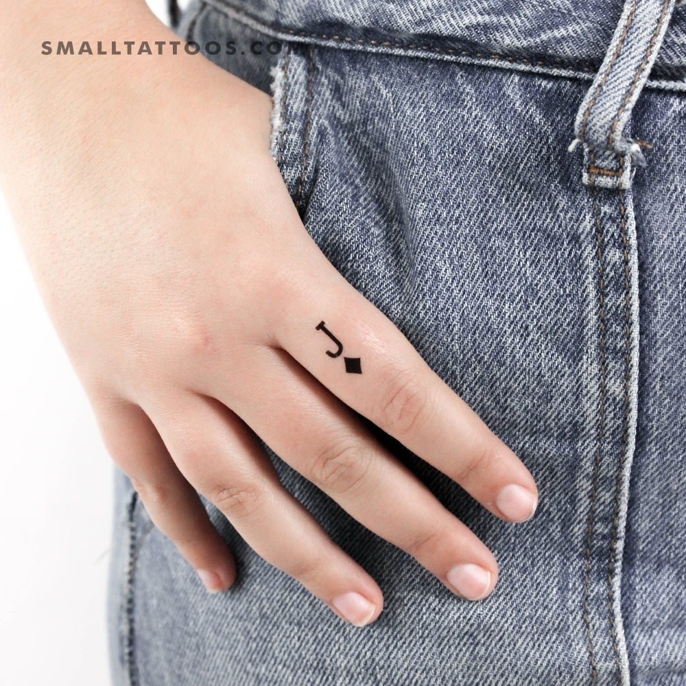 Small Black Jack Of Diamonds Temporary Tattoo - Set of 3