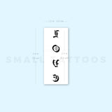 Gothic “Love” Temporary Tattoo (Set of 3)