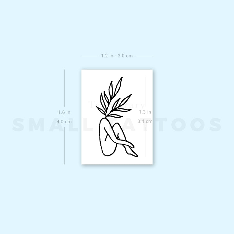Leaf Head Woman Temporary Tattoo by Tukoi (Set of 3)