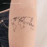 World Map Tattoo Temporary Tattoo (Set of 3)