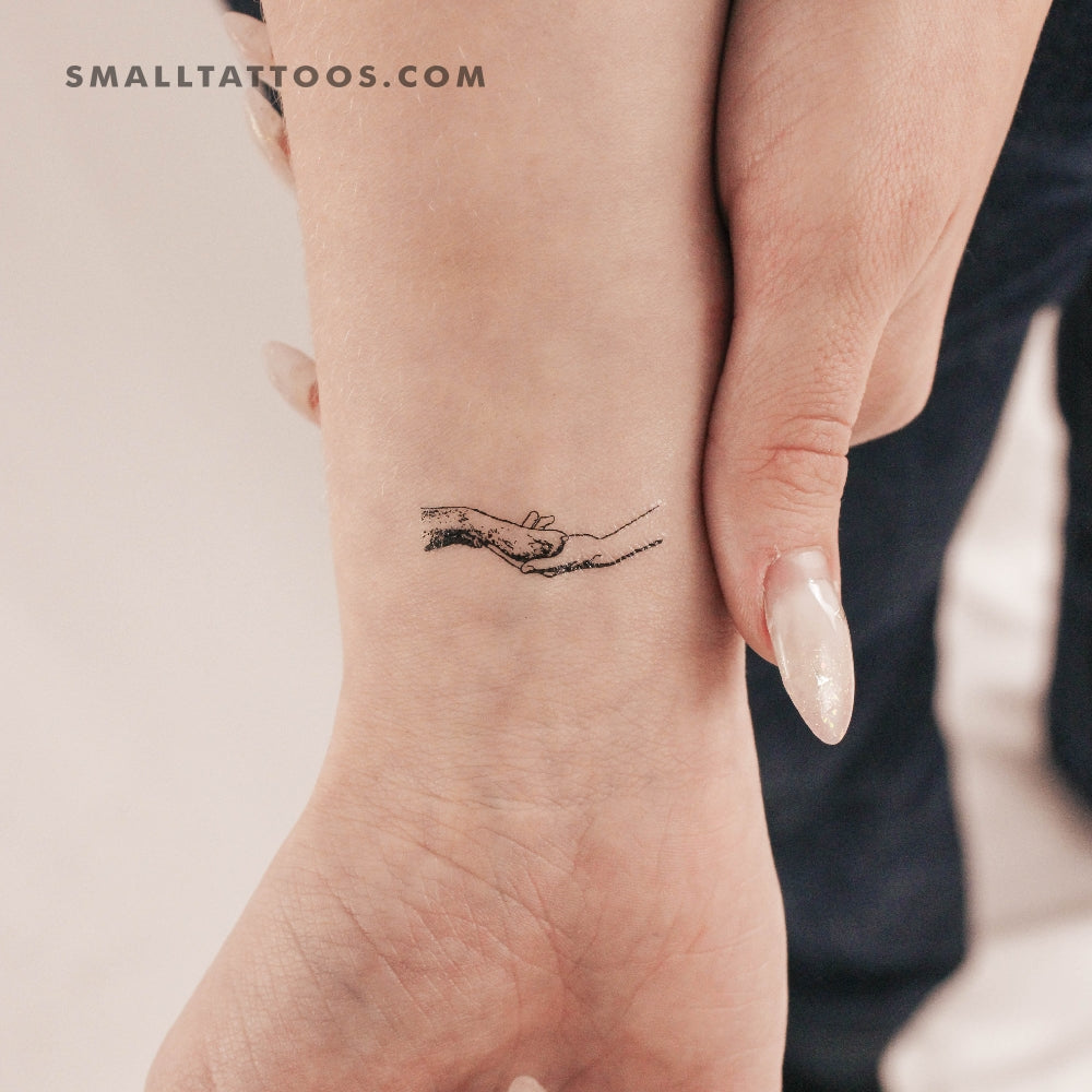 Tatuaje temporal de mano y pata de perro (juego de 3)