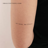 No Rain, No Flowers Temporary Tattoo (Set of 3)