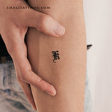 Gothic Style Uppercase K Letter Temporary Tattoo (Set of 3)
