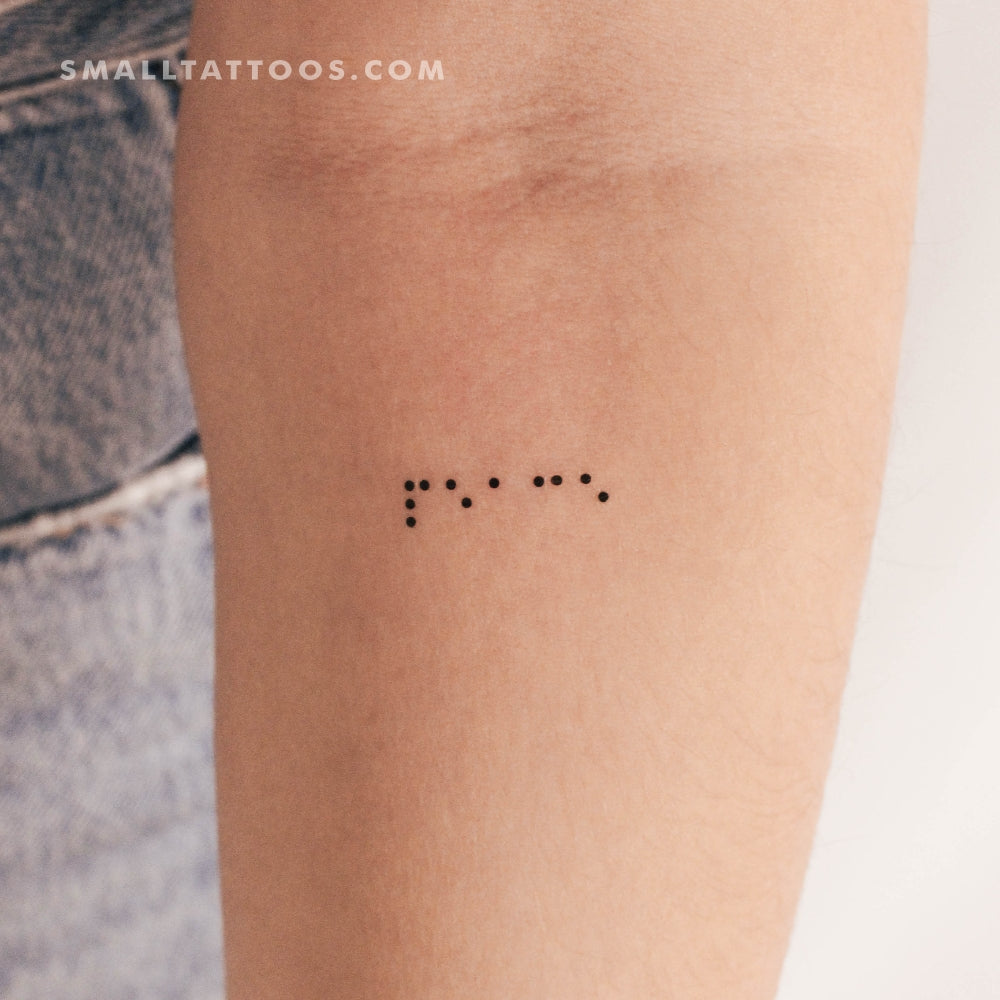 Braille Peace Temporary Tattoo - Set of 3