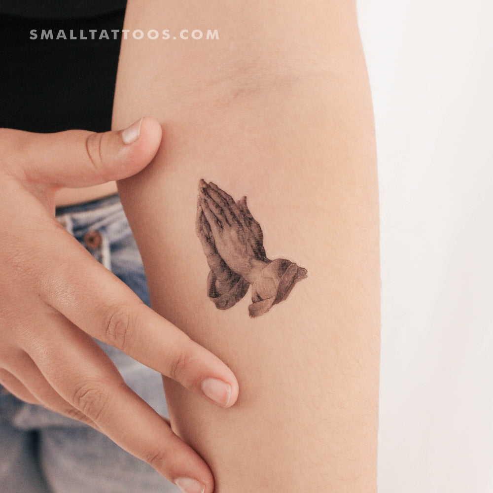 Tatuaje temporal de manos en oración (juego de 3)