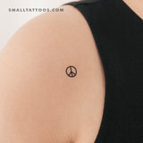 Tiny Peace Symbol Temporary Tattoo (Set of 3)