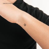 M Uppercase Typewriter Letter Temporary Tattoo (Set of 3)