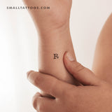 H Uppercase Typewriter Letter Temporary Tattoo (Set of 3)