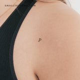 P Uppercase Typewriter Letter Temporary Tattoo (Set of 3)