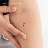 P Handwritten Letter Temporary Tattoo (Set of 3)