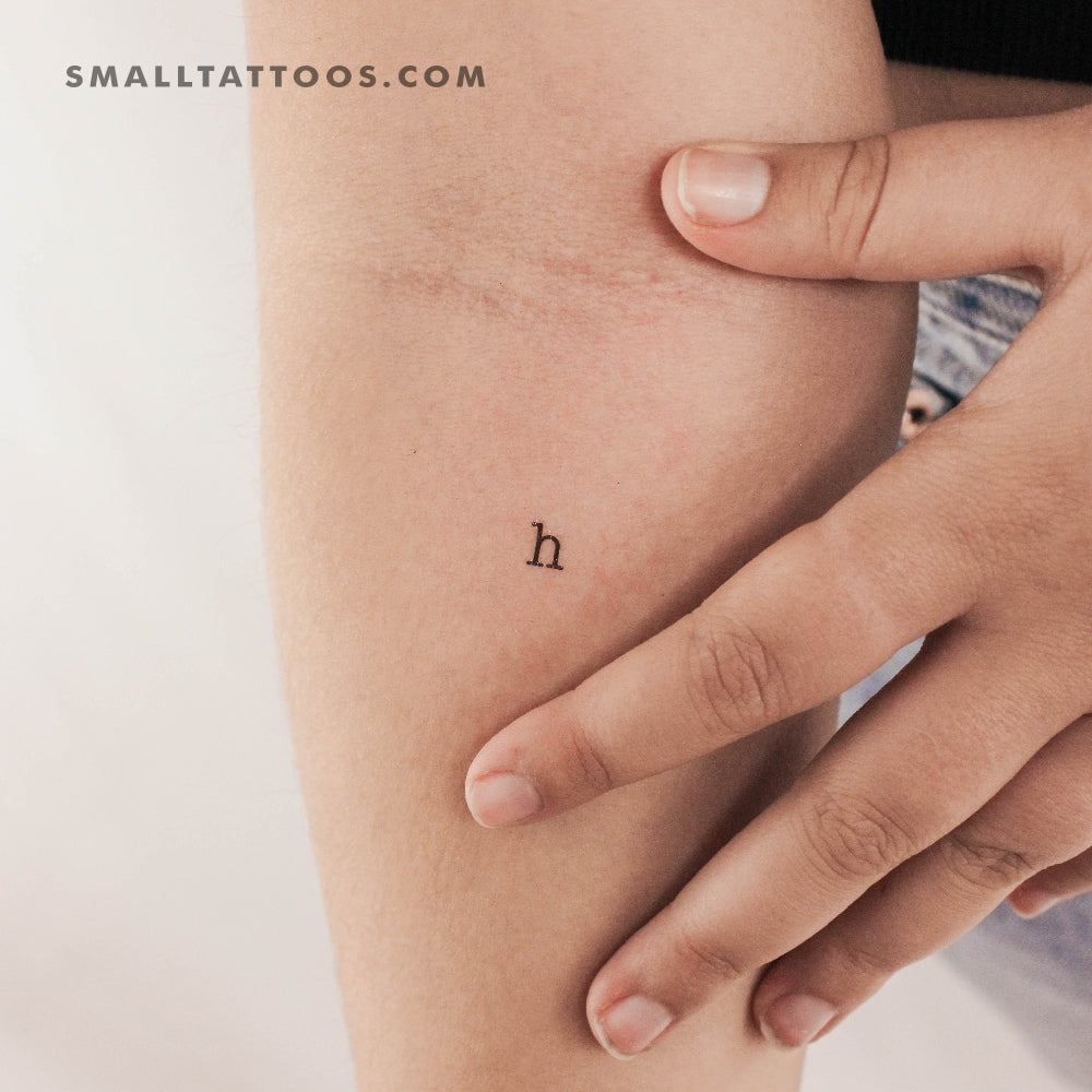 H Lowercase Typewriter Letter Temporary Tattoo (Set of 3)