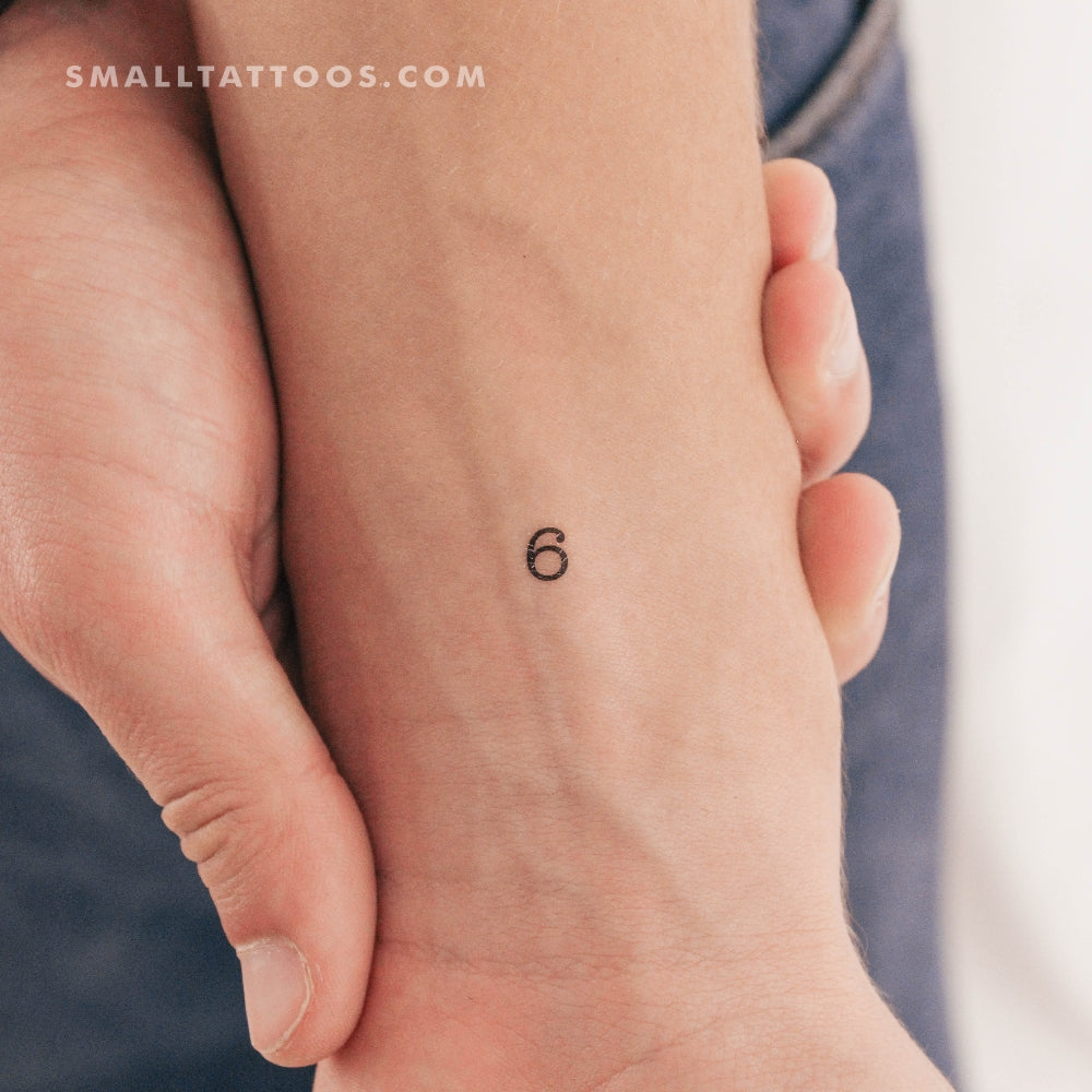 Tatuaje temporal del número 6 (juego de 3)