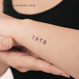 1978 Birth Year Temporary Tattoo (Set of 3)