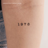 1978 Birth Year Temporary Tattoo (Set of 3)