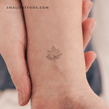Fine Line Maple Leaf Temporary Tattoo (Set of 3)