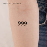 999 Angel Number Temporary Tattoo (Set of 3)