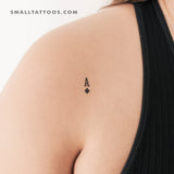 Black Ace Of Diamonds Temporary Tattoo - Set of 3
