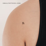 R Uppercase Typewriter Letter Temporary Tattoo (Set of 3)