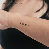1987 Birth Year Temporary Tattoo (Set of 3)