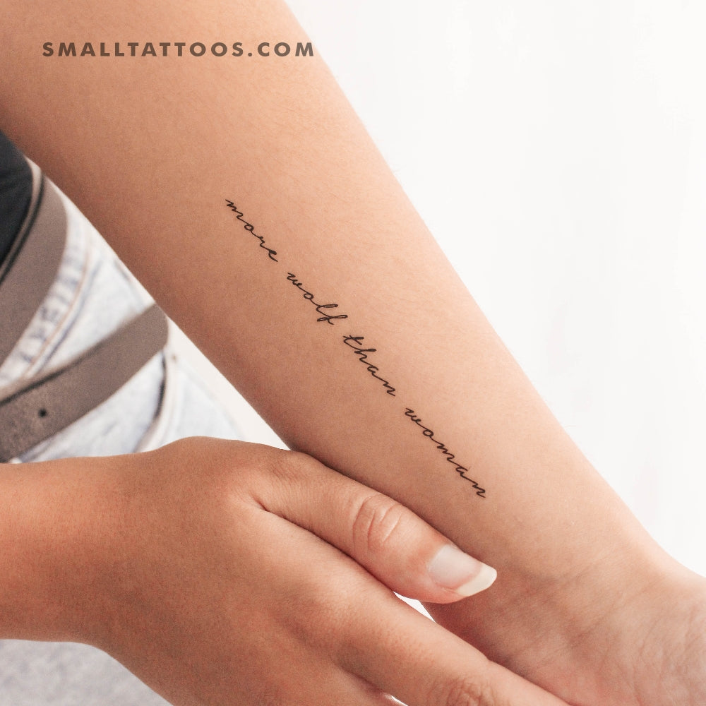 Tatuaje temporal "Más lobo que mujer" (juego de 3)