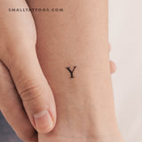 Y Uppercase Serif Letter Temporary Tattoo (Set of 3)