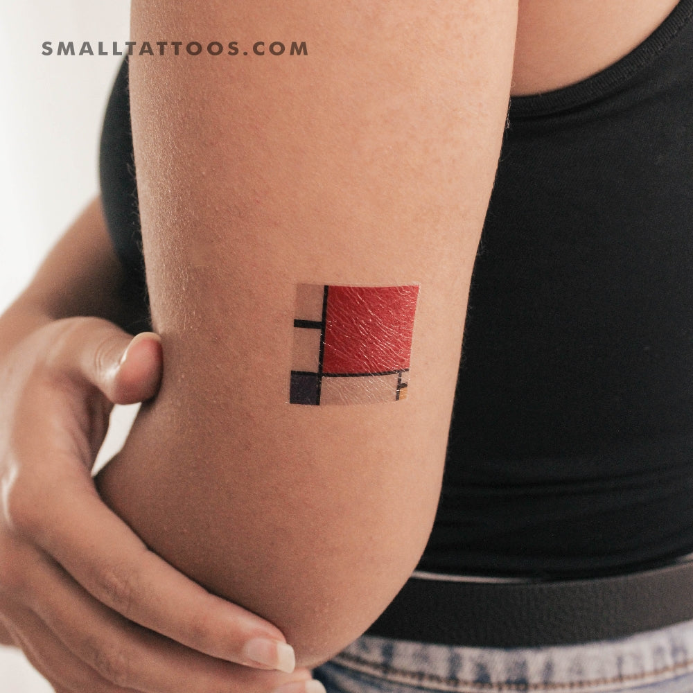 Tatuaje temporal Composición II de Mondrian (juego de 3)