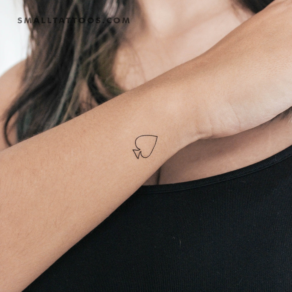 Fine Line Spade Temporary Tattoo (Set of 3)
