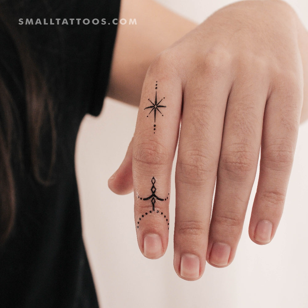 Tatuaje temporal del dedo índice (juego de 3)