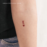 King of Hearts Temporary Tattoo (Set of 3)