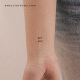 Minimalist GRL PWR Temporary Tattoo (Set of 3)