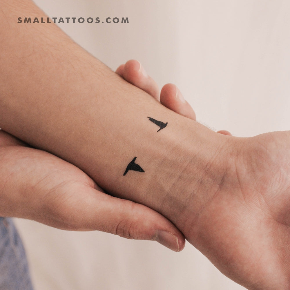 Flying Bird Couple Temporary Tattoo (Set of 3)