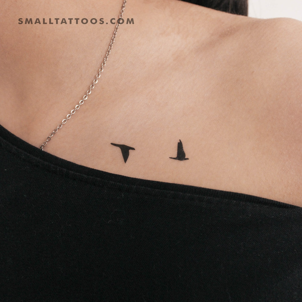 Flying Bird Couple Temporary Tattoo (Set of 3)