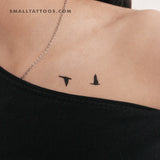 Flying Bird Couple Temporary Tattoo (Set of 3)