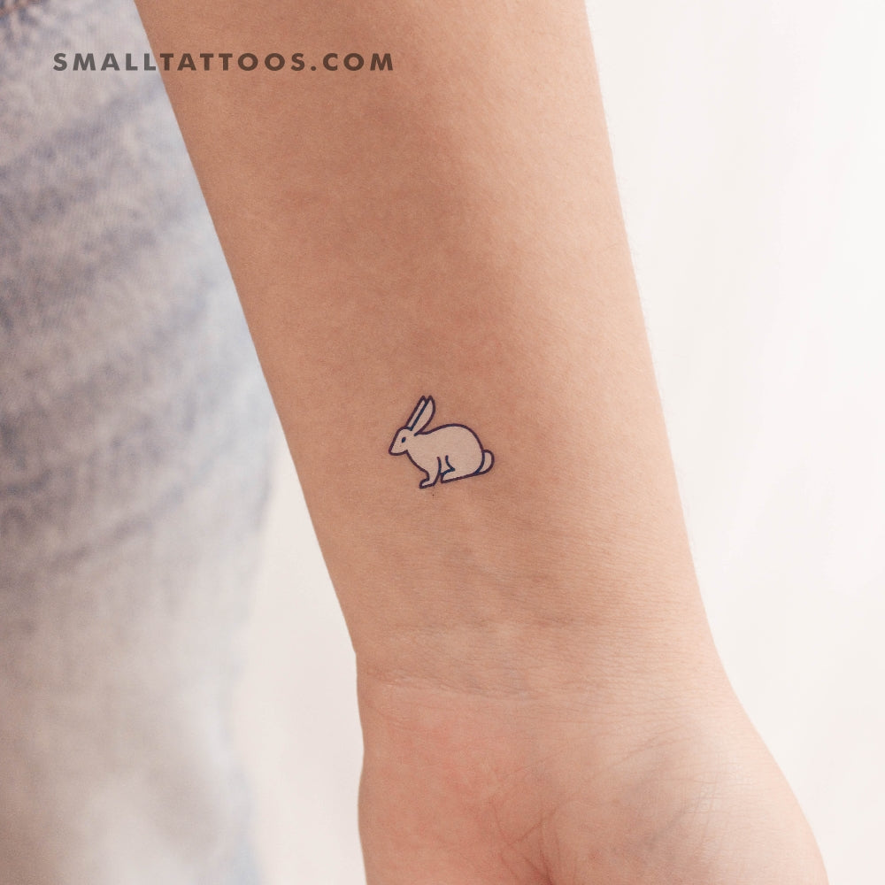 Tatuaje temporal de conejo azul - Juego de 3
