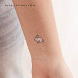 Blue Rabbit Temporary Tattoo - Set of 3