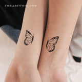 Matching Half Butterflies Temporary Tattoos (Set of 3+3)