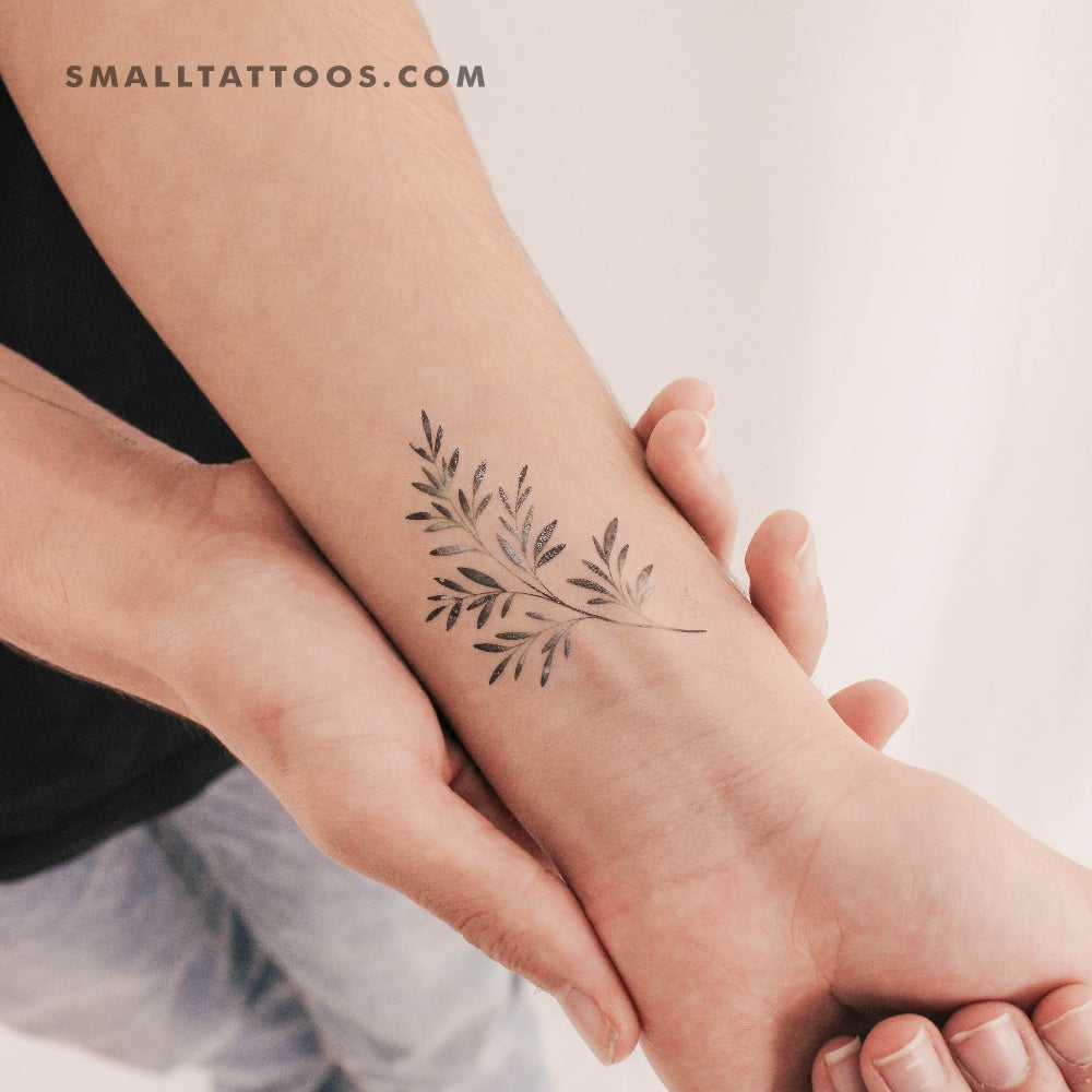 Tatuaje temporal "Hojas verdes" de Ann Lilya (juego de 3)