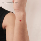 Small Red Heart Temporary Tattoo (Set of 3)